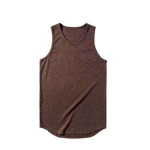 Cómodo Chaleco de gimnasio de secado rápido Extra elástico para hombres transpirable algodón poliéster Casual estampado bordado decoración de talla grande - Product Image 5