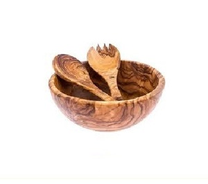 Bol à salade en bois poli vintage, écologique, sans danger pour les aliments, pour servir lors de fêtes, à la maison, à l'hôtel, au restaurant, pour les mariages - Product Image 2