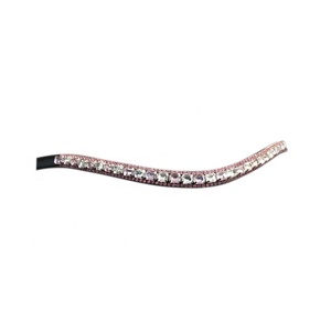 Diadema de cuero de lujo de piedra roja con 3 filas para productos de caballo - Product Image 6