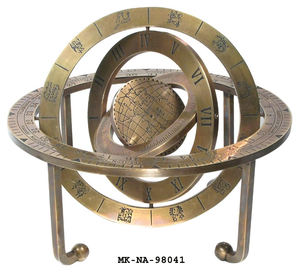 Desk Brass Armillary <b>Globe</b> with Wooden Base Antique Brass Engraved Armillary Sphere Astrolabe Maritime Nautical Collectible - Product Image 3
