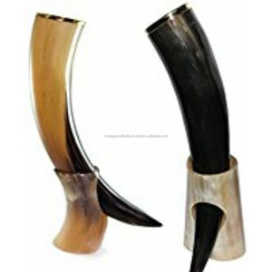 Viking Styled Polished Medieval Drinking Horn with Stand Unique <b>Novelty</b> <b>Gift</b> From India by Vintage Craft for Export - Product Image 3