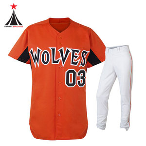 Jersey de béisbol de manga corta para hombre, uniforme de softbol, conjunto de uniforme de béisbol de tela de poliéster, hecho a medida - Product Image 5