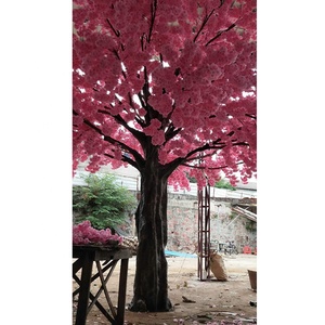 Su misura grande alta simulazione 500cm in fibra di vetro artificiale rosa scuro fiore di ciliegio albero durevole e realistico in vendita - Product Image 6
