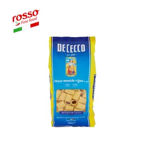 Pasta kualitas tinggi De Cecco Pasta Mezze Maniche Rigate 500 g-pasta berkualitas tinggi untuk rapat