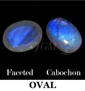 หินมูนสโตนสีรุ้งธรรมชาติทรงรีแบบ6X8mm หินพลอยสีรุ้งธรรมชาติทรงหลวมราคาโรงงาน - Product Image 4