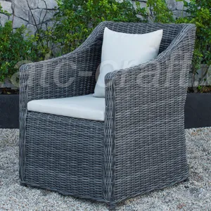 Sintetis PVC Rotan Kopi dan Meja Makan untuk Outdoor Garden Furniture Rotan