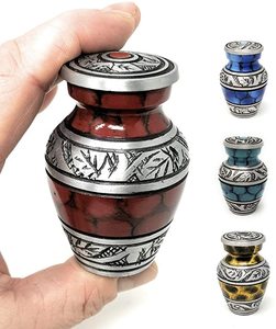 Juego de 4 recuerdos de mini urna de cremación de aluminio - Product Image 1