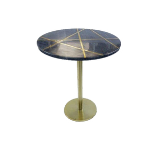 Table basse et de thé moderne en métal, haut en marbre, design antique, rond, offre spéciale, nouveaux arrivages, Standard - Product Image 6