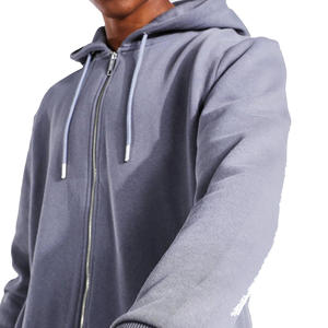 2021 <b>Men's</b> Customized <b>Zip</b> up Casual <b>Hoodies</b> with Jogging Shorts <b>Grey</b> Color Zipper <b>Hoody</b> with Shorts - Product Image 3