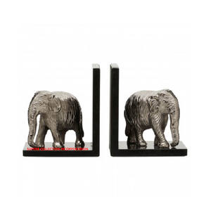 Sujetalibros de diseño de elefante plateado de alta calidad Venta directa de fábrica en relieve personalizado Fabricantes OEM Venta caliente - Product Image 1