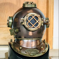Casque de plongée sous-marine de haute qualité, avec base en bois, marque nautique V, décor en cuivre et laiton, casque de plongée avec look premium