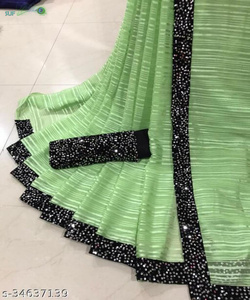 Nueva llegada Diseñador Saree Creepe Tela Prendas étnicas Precio al por mayor ApparelGarment - Product Image 2