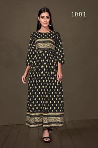 Style Long Kurtis avec Fancy Foil Print Kurtis avec Plus Size For Beautiful India Girls and Women - Product Image 6