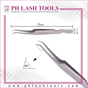 Pinzas de extensión de pestañas de acero inoxidable, con diseño de corte Base, pinzas de volumen y aislamiento, punta fina - Product Image 3