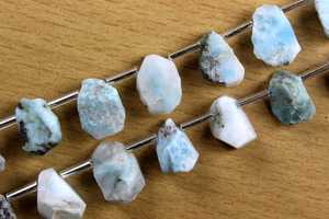 อัญมณีลาริมาร์ธรรมชาติ21ชิ้นเครื่องประดับหยาบหยาบอัญมณีสีฟ้าคอลเลกชันสไตล์ตัด - Product Image 5