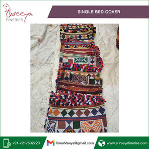 Vente chaude Boho Decor Kantha Couvre-lit simple Conception Unique Classique Coton Matériel À La Main Indien Couvre-lit Qualité Géométrique - Product Image 2