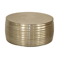 Mesa de Centro de Diseño Europeo Moderno en Metal Dorado para Sala de Estar