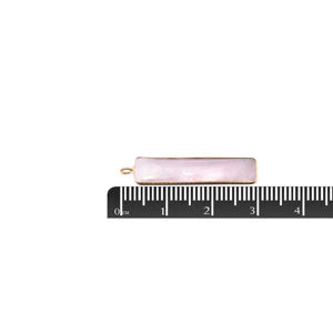 Handmade 925 Sterling Silver Faceted Natural Stone Rose Quartz Rectangle Shape Pendant with 18K Gold Plating <b>for</b> Jewelry Making - Product Image 2