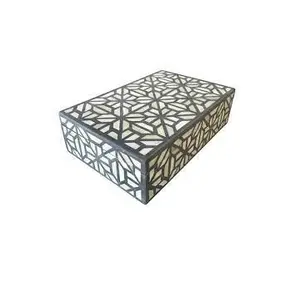 Hoge Kwaliteit Bone Inlay Sieraden Doos Nieuwe Ontwerp Voor Thuis Decoratieve Doos Kartonnen Koffer Kist