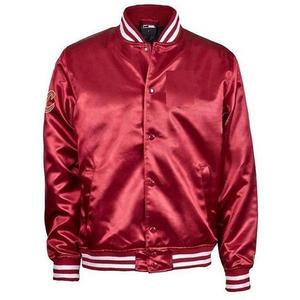 Chaqueta Bomber Azul Satinada Personalizable de Alta Calidad para Hombre, Estilo Años 90, Invierno, Cortavientos, Satén de Seda Universitario - Product Image 1