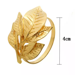 Luxury Brass-Plated Aluminium Napkin <b>Rings</b> Table Decorative Napkin <b>Holder</b> for Wedding Party Christmas-New Model - Product Image 2