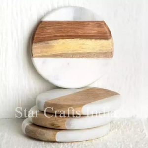 Factory OEM <b>Cork</b> Bamboo Coaster Marble and Acacia Wood with Best Quality Factory Made Round Shape <b>Table</b> <b>Mat</b> Pad Attractive Rate - Product Image 1