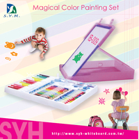 Pizarra Blanca Educativa Portátil, Plegable de Doble Cara y Multicolor para Niños