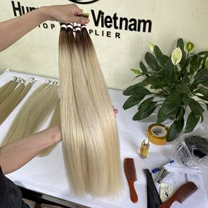 Extensions de cheveux naturels Remy pour femmes, couleur blond ombré, Balayage, prix en gros - Product Image 2