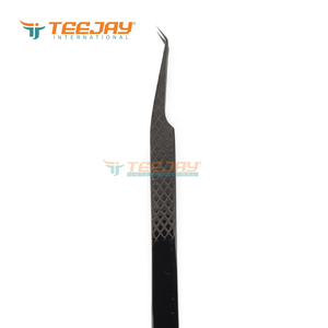 Pince à épiler TEEJAY nouvelle génération, pointe angulaire à 45 degrés, noire, 7 mm, pour isolation des poils, avec poignée diamantée en acier inoxydable de 12,5 cm - Product Image 5