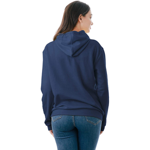 Sweat-shirt à capuche long en molleton 100% coton, bicolore, tendance streetwear, imprimé personnalisé sur le devant, pour l'hiver - Product Image 5
