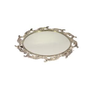 Plateau miroir de service rond, stockage de luxe, en laiton et métal, plateau métallique Unique et personnalisé, conception tendance, vente en gros - Product Image 5