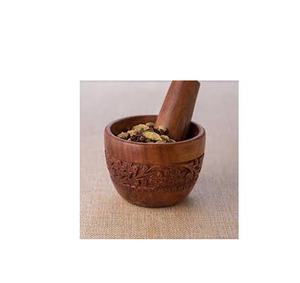 Mortero y pilón de madera de acacia de 5 pulgadas, hecho a mano, para triturar especias y ajo, con tamaño personalizado y precio económico - Product Image 5