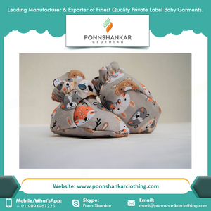 Meilleur prix 100% chaussons en coton biologique pour nouveau-nés pour garçons filles hiver été avec semelle intérieure en cuir supérieure tricotée - Product Image 4