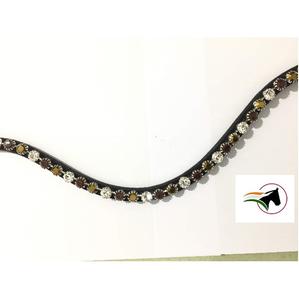 Banda Frontal para Caballo de Alta Calidad, Color Granate, con Cristales Transparentes AB de 8mm, Cierre de Gancho y Bucle Trasero, Fácil de Cambiar - Product Image 6