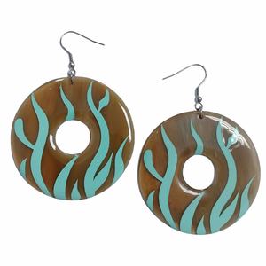 Pendientes de tuerca de cuerno de Búfalo Blanco más vendidos con perla, lindos productos artesanales para fiestas y compromisos - Product Image 2