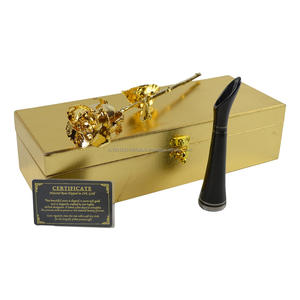 Soporte de cerámica con Rosa bañada en oro de 24k, cajas de lujo, decoración de embalaje, lámina, rosa dorada, el mejor para regalo, Rosa Natural - Product Image 6
