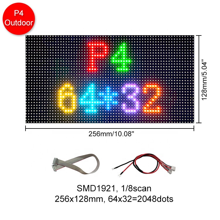 Водонепроницаемый P4 64x32 RGB Led матрица 4 мм шаг 1/8 сканирования водонепроницаемый P4mm SMD1921 открытый IP65 Светодиодный модуль панель для событий