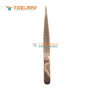 Pince à épiler TEEJAY Plasma Rose Gold à pointe droite, avec grip diamanté, en acier inoxydable, pointe fine et lisse – Précision durable pour les sourcils - Product Image 6