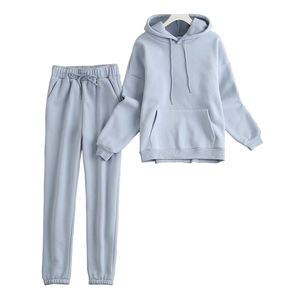 Chándal apilado ajustado personalizado 2024 para hombre, elegante y cómodo traje de jogging de lana con logotipo de talla grande, diseño estampado de invierno - Product Image 6