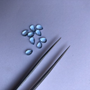 4mm 5mm Natural Swiss Blue Topaz Smooth Pear Loose Cabochon Semi Precious Stone for Jewelry Making Necklace Bracelet AAA Quality - Product Image 2