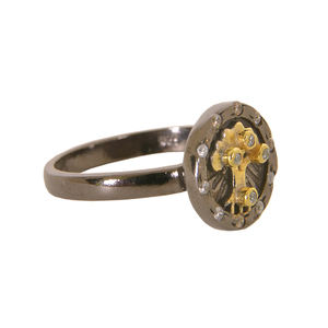 Última colección 18K chapado en oro 925 anillo de bodas de plata esterlina piedra preciosa de circón natural rodio negro árbol vida joyería fina - Product Image 2