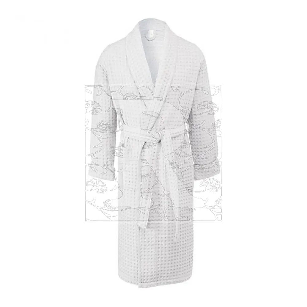 Sıcak satış kolay özelleştirilmiş % 100% pamuk otel bornoz ve havlu otel elbiseler ve terlik Kimono Waffle örgü bornoz nefes