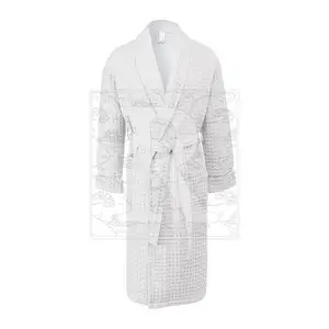 Vente chaude Facile Personnalisé 100% Coton Hôtel Peignoir Et Serviette Hôtel Robes Et Pantoufles Kimono Gaufre Armure Peignoir Respirer