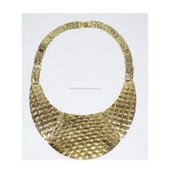 Double chaîne cubaine tissée personnalisée pour homme, collier plaqué or véritable, ras du cou, pierre, laiton antique