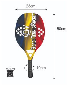 Raquettes de beach tennis et de padel sur mesure, poignée en fibre de carbone, poids 310-330g, longueur 50cm, logos personnalisés, combinaisons de couleurs - Product Image 2