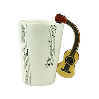 Mug à café en céramique écologique avec poignée en forme de violon pour les friandises du salon