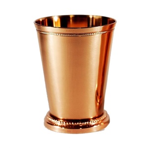 Verres ou tasses à Julep de menthe en cuivre pour fêtes ou restaurants – Tasses en acier inoxydable plaqué cuivre gaufré pour Julep de menthe - Product Image 4