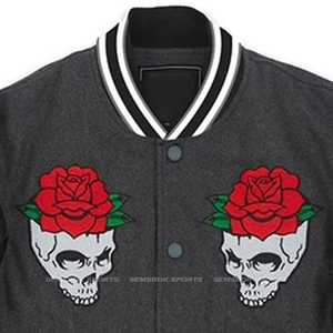 เสื้อแจ็กเก็ตเบสบอลสำหรับผู้ชาย,เสื้อแจ็กเก็ตเบสบอลทำจากขนสัตว์ - Product Image 3