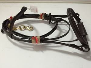 Brida de cuero genuino de alta calidad con banda para cejas de canal y banda para la nariz elegante colores negro/marrón/bronceado marca EQUINE SADDLE WORLD - Product Image 4