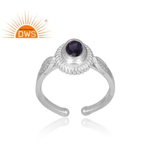 Bague en pierre précieuse bleue, Iolite, en argent Sterling, fabrication de bijoux indiens, vente en gros - Product Image 2